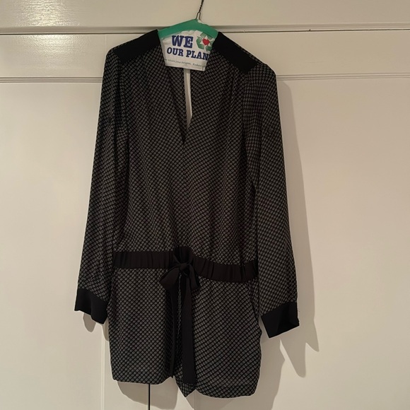 BCBGMAXAZRIA Black and White Pattern Romper - Picture 3 of 5